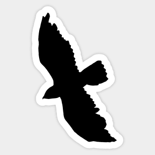 Red Tailed Hawk Silhouette Black Graphic Sticker